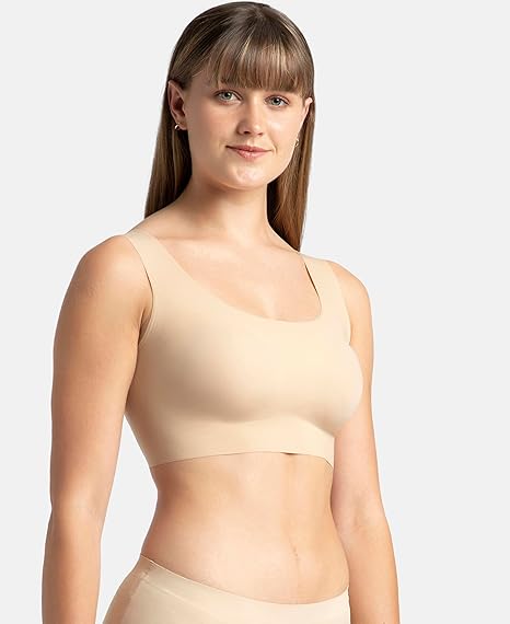 Jockey 1839 Women’s Wirefree Padded Lounge Bra – Full Coverage with 360° Stretch & Removable Pads
